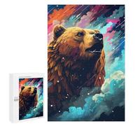 Jigsaws for Adults1000 PCS Rainbow Bear Sky Art Print Jigsaw Puzzles for Adults Staycation Kill Time Help The Brain Exercise Family Fun & Game Night 1000 PCS