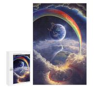 Jigsaws for Adults1000 PCS Rainbow Over Earth A Fantasy Scene Jigsaw Puzzles for Adults Staycation Kill Time Help The Brain Exercise Family Fun & Game Night 1000 PCS