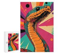 Jigsaws for Adults1000 PCS Retro Snake Art Cobra Pop Art Print Snake Art Jigsaw for Adults Toy Wall Decor Presents for Women Help The Brain Exercise 1000 PCS
