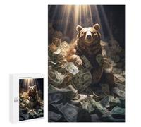 Jigsaws for Adults1000 PCS Rich Wealthy Brown Bear Teenagers Puzzles Hands-on Game Presents for Women Unique Birthday And Gifts 1000 PCS