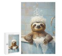 Jigsaws for Adults1000 PCS Sloth Taking A Bath Jigsaws for Adults Brain Teaser Game Analysis And Logic Stress Reduction Gifts 1000 PCS