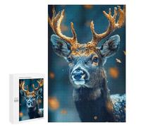 Jigsaws for Adults1000 PCS Snowy Deer Portrait Jigsaws for Adults Brain Teaser Game Analysis And Logic Stress Reduction Gifts 1000 PCS