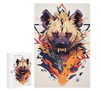 Jigsaws for Adults1000 PCS Stylized Hyena Portrait with Geometric Elements Jigsaws for Adults Brain Teaser Game Analysis And Logic Stress Reduction Gifts 1000 PCS