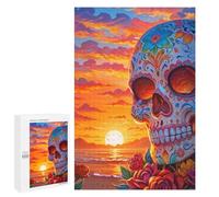 Jigsaws for Adults1000 PCS Sunset of The Dead Skull Jigsaw for Adults Toy Wall Decor Presents for Women Help The Brain Exercise 1000 PCS