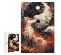Jigsaws for Adults1000 PCS The Fox Yin And Yang Jigsaws for Adults Brain Teaser Game Analysis And Logic Stress Reduction Gifts 1000 PCS