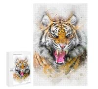 Jigsaws for Adults1000 PCS Tiger Watercolor Jigsaw Puzzle Brain Teaser Game Analysis And Logic Deal As Gifts for The Whole Family 1000 PCS