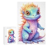 Jigsaws for Adults1000 PCS Watercolor Bearded Dragon Jigsaw Puzzle Brain Teaser Game Analysis And Logic Deal As Gifts for The Whole Family 1000 PCS