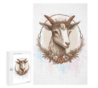 Jigsaws for Adults1000 PCS Watercolor Goat Painting Jigsaw Puzzle Brain Teaser Game Analysis And Logic Deal As Gifts for The Whole Family 1000 PCS