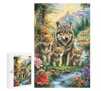 Jigsaws for Adults1000 PCS Wolf Family in The Forest Jigsaw Puzzles for Adults For Family Fun Challenging To Complete Learning Educational Toys 1000 PCS