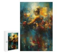 Jigsaws for Adults1000 PCS Woman Lifting Weights Abstract Art Jigsaw for Adults Toy Wall Decor Presents for Women Help The Brain Exercise 1000 PCS