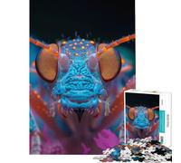Jigsaws for Adults1000 Pieces A Insect Lit by Neon Light AntiStress Brain Challenge No Odd Smell Safe Materials Festive Holiday Wall Art Decor (Size 38x26cm)