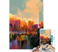 Jigsaws for Adults1000 Pieces Abstract Painting AntiStress Brain Challenge No Odd Smell Safe Materials Festive Holiday Wall Art Decor (Size 38x26cm)