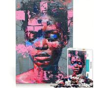 Jigsaws for Adults1000 Pieces Abstract Portrait in Pink And Blue, Brain Teaser Game, Tough Challenge, Gifts for Friends And Family 50x75cm