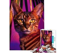 Jigsaws for Adults1000 Pieces Abyssinian Cat Fun at Home Activities, Pattern Assembly Hands-on Game for And 14 Years And over (50X75CM)