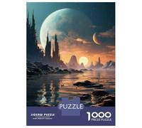 Jigsaws for Adults1000 Pieces Alien Planet Sunset Landscape Jigsaw for Adults Relax Games Analysis And Logic Deal As Gifts for The Whole Family 38x26cm/1000pcs