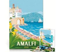 Jigsaws for Adults1000 Pieces Amalfi Coast Italy Atrani Smooth Joint Fun Cognitive Game Toy Casual Game Time Birthday Mind Gift (38x26cm)