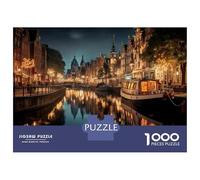 Jigsaws for Adults1000 Pieces Amsterdam Night Canal Lights Jigsaw for Adults Relax Games Analysis And Logic Deal As Gifts for The Whole Family 70x50cm/1000pcs