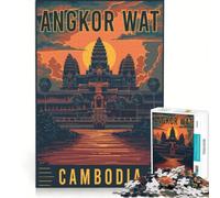 Jigsaws for Adults1000 Pieces Angkor Wat in Cambodia, Toy Wall Decor, Challenging To Complete, Deal As Gifts for The Whole Family 38x52cm
