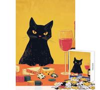 Jigsaws for Adults1000 Pieces Angry Cat at Poker Table Educational Toy Gift For Birthdays Hands-on Game Artists Collection, Fine Art Size 38x26cm