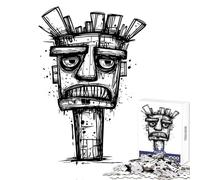 Jigsaws for Adults1000 Pieces Angry Totem Art Adult Jigsaw Puzzles Difficult Challenge for Birthday, Chrismas Unique Birthday And Xmas Gifts (38x52cm)