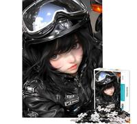 Jigsaws for Adults1000 Pieces Anime Girl in Motorcycle Gear Gaming Help The Brain Exercise Learning Educational Brain Teaser Game for Age 14+ Game (38x26cm)