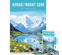 Jigsaws for Adults1000 Pieces Aoraki Mount Cook Ntl Park Smooth Joint Fun Cognitive Game Toy Casual Game Time Birthday Mind Gift (38x26cm)