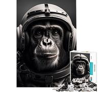 Jigsaws for Adults1000 Pieces Ape Soviet Astronaut Fun at Home Activities, Pattern Assembly Hands-on Game for And 14 Years And over (38X26CM)