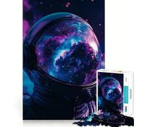 Jigsaws for Adults1000 Pieces Astronaut Galaxy Reflection Exact Edge Art Thinking Skill Game Quiet Play Game Birthday Mind Gift (50x75cm)