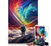 Jigsaws for Adults1000 Pieces Astronaut In Nebula Storm Exact Edge Art Thinking Skill Game Quiet Play Game Birthday Mind Gift (38x52cm)