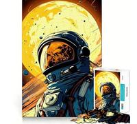 Jigsaws for Adults1000 Pieces Astronaut in Space with Planet Background Smooth Joint Fun Cognitive Game Toy Casual Game Time Birthday Mind Gift (50x75cm)
