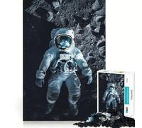 Jigsaws for Adults1000 Pieces Astronaut Lies on The Moon Exact Edge Art Thinking Skill Game Quiet Play Game Birthday Mind Gift (38x26cm)