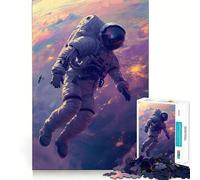 Jigsaws for Adults1000 Pieces Astronaut Lost in Space Exact Edge Art Thinking Skill Game Quiet Play Game Birthday Mind Gift (38x26cm)