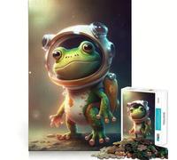 Jigsaws for Adults1000 Pieces Astronaut Space Frog Smooth Joint Fun Cognitive Game Toy Casual Game Time Birthday Mind Gift (38x26cm)