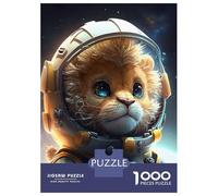 Jigsaws for Adults1000 Pieces Astronaut Space Lion Jigsaws for Adults Hands-on Game Difficult Challenge Help The Brain Exercise 52x38cm/1000pcs
