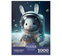 Jigsaws for Adults1000 Pieces Astronaut Space Rabbit Jigsaw Puzzle Relaxing Games Birthday Present Deal As Gifts for The Whole Family 38x26cm/1000pcs