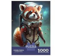 Jigsaws for Adults1000 Pieces Astronaut Space Red Panda Jigsaw for Adults Brain Teaser Game Staycation Kill Time for Birthday, Chrismas 70x50cm/1000pcs