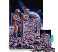 Jigsaws for Adults1000 Pieces Astronaut Space Rock Music Exact Edge Art Thinking Skill Game Quiet Play Game Birthday Mind Gift (50x75cm)