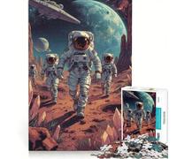 Jigsaws for Adults1000 Pieces Astronauts Exploring Alien Planet Landscape, Fun Games, Decompressing Intellectual, Enhance Love between Couples 50x75cm