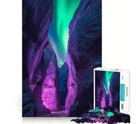 Jigsaws for Adults1000 Pieces Aurora Borealis over A Canyon Smooth Joint Fun Cognitive Game Toy Casual Game Time Birthday Mind Gift (38x52cm)