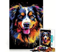 Jigsaws for Adults1000 Pieces Australian Shepherd Aussie Exact Edge Art Thinking Skill Game Quiet Play Game Birthday Mind Gift (50x75cm)