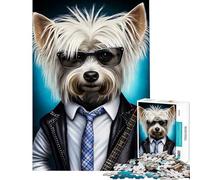 Jigsaws for Adults1000 Pieces Australian Silky Terrier Help The Brain Exercise Learning Educational Brain Teaser Game for Age 14+ Game (38x52cm)