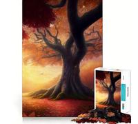 Jigsaws for Adults1000 Pieces Autumn Huge Tree Exact Edge Art Thinking Skill Game Quiet Play Game Birthday Mind Gift (38x26cm)