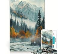 Jigsaws for Adults1000 Pieces Autumn in Forest Nature Smooth Joint Fun Cognitive Game Toy Casual Game Time Birthday Mind Gift (38x26cm)