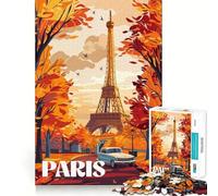 Jigsaws for Adults1000 Pieces Autumn in Paris Exact Edge Art Thinking Skill Game Quiet Play Game Birthday Mind Gift (38x52cm)