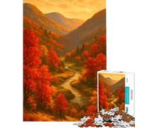 Jigsaws for Adults1000 Pieces Autumn River Valley Landscape Help The Brain Exercise Learning Educational Brain Teaser Game for Age 14+ Game (38x52cm)