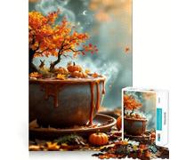 Jigsaws for Adults1000 Pieces Autumn Teacup Exact Edge Art Thinking Skill Game Quiet Play Game Birthday Mind Gift (50x75cm)