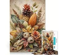 Jigsaws for Adults1000 Pieces Autumnal Still Life with Pineapple Exact Edge Art Thinking Skill Game Quiet Play Game Birthday Mind Gift (50x75cm)
