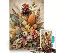 Jigsaws for Adults1000 Pieces Autumnal Still Life with Pineapple Smooth Joint Fun Cognitive Game Toy Casual Game Time Birthday Mind Gift (38x26cm)