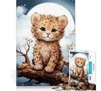 Jigsaws for Adults1000 Pieces Baby Leopard Smooth Joint Fun Cognitive Game Toy Casual Game Time Birthday Mind Gift (50x75cm)