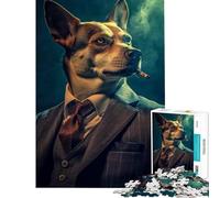 Jigsaws for Adults1000 Pieces Bad Boy Dog in Suit Fun at Home Activities, Pattern Assembly Hands-on Game for And 14 Years And over (38X52CM)